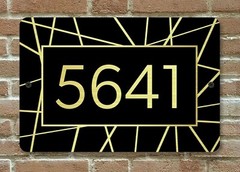 Customized Home Address Plaque Metal 12″ x 8″ Gold or Silver Number House Sign