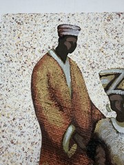Textured African Family Mother Child Canvas Art Print Dimensional Ethnic 19×15