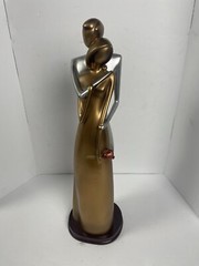 Romantic Young Couple Figurine in Love Statue Sculpture Bronze and Silver 15.5″