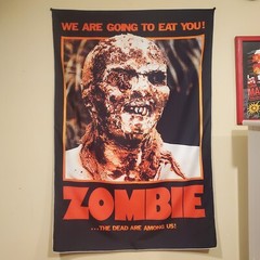 Zombie banner 2×3 foot tapestry VHS Italian Giallo horror movie film Lucio Fulci