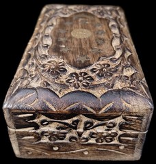 Celestial Floral Wood Celtic Medium size Box Irish Wooden Welsh Keepsake VG
