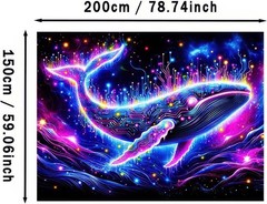 Blacklight Tapestry Glow In The Dark Tapestry UV Reactive Tapestry 78×59 Inches