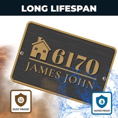 Personalized Home Address Sign Aluminum 12″ x 8″ Custom House Number Plaque USA