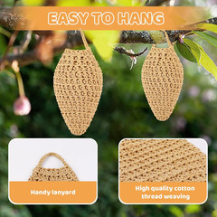 4 Pack Large Crochet Fake Wasp Nest Decoy, Artificial Faux Hornet Nest Outdoor H