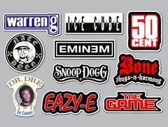 Classic Hip-Hop Sticker Lot (10 Stickers) SET 2 eminem dr dre snoop dog 50 cent