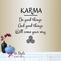 Vinyl Decal Karma Do Good Things Phrase Wisdom Yoga Any Room Decor Sticker 2185