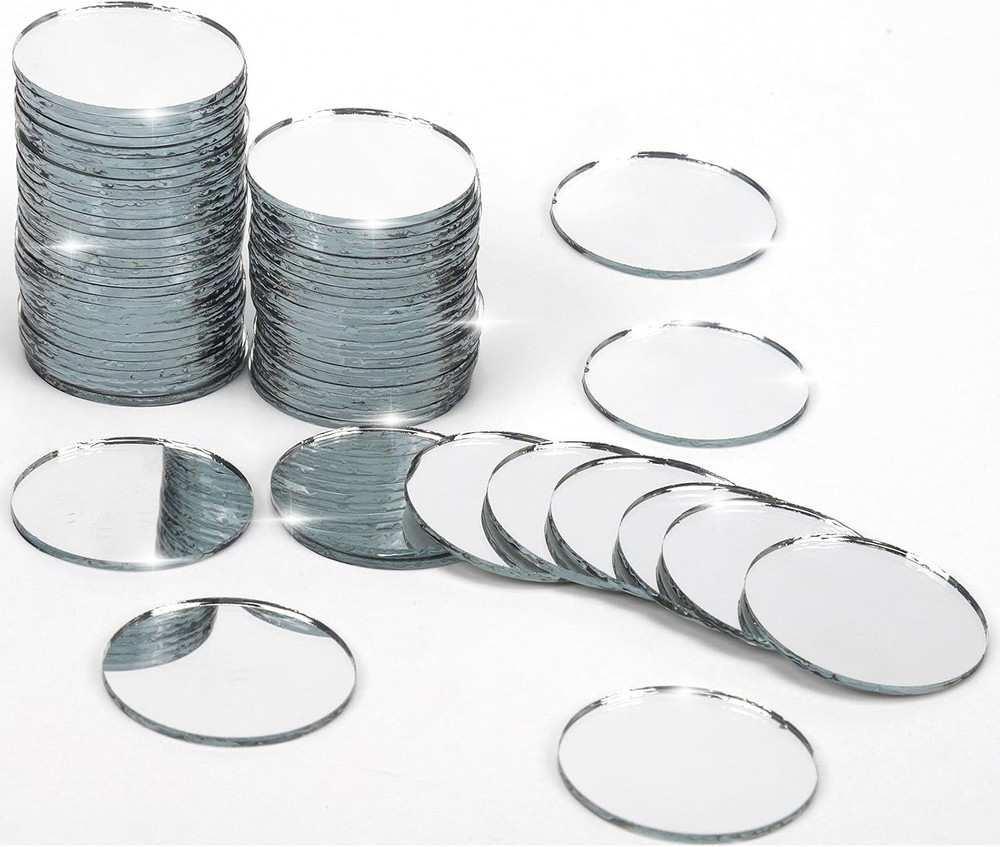60 Pieces Small Circle Craft Mirror, 2 Inch Mini Mosaic Mirror Tiles round Decor