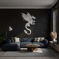 Dragon Metal Wall Art Dragon Decor Fantasy Dragon Rustic Home Decor
