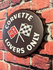 Chevy Sign Corvette Retro Metal Sign (14″) Mancave Garage Bar Home Decor