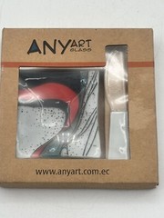 Fused Art Glass Dish And Knife Set By Any Art NWT