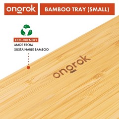 Bamboo Tray, Small (9×6 in), Mini Wooden Tray with Small Rolling Surface