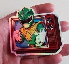 Green Power Rangers 3 Inch Waterproof Vinyl Holographic Sticker