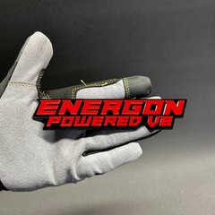 1x ENERGON POWERED V8 Custom Text 3D Acrylic Car Emblem Badge Multicolor Decal
