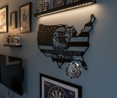 USA 250th Anniversary Metal Sign Patriotic Eagle 1776-2026 Wall Decor