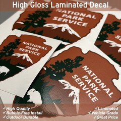National Park Service High Gloss Laminated Stickers / Decals Choose Size 2-6″