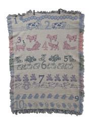 RARE! NWT 33×48 Vtg Manual Weavers Tapestry Fringe Throw Kid Blanket Animal Numb