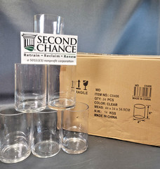 24 Clear Glass Cylinder Vases ~ 6 in. Tall – Wedding Centerpiece