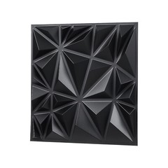 3D Wall Panels 33-Pack 11.81 x 11.81” PVC 32 Sq.Ft Coverage Diamond Matte Black