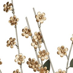 Pocket of Posies Floral Dimensional Metal Wall Art Gold/Green