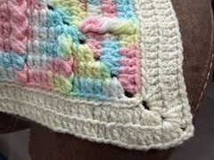 Vintage Handmade Pastels Crochet Afghan Granny Square Blanket 76″ x 60″
