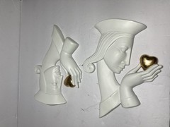 Chalk Wear Hanging Wall Decor Not Branded Set Of Two In White