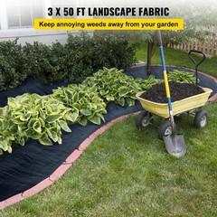 3x50FT 5OZ Heavy Duty Weed Barrier Landscape Fabric Woven Ground Cover Driveway