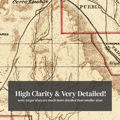 Old Map of Santa Fe County, NM 1888 – Vintage New Mexico Art