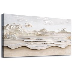 Abstract Sea View With White Mountain Landscape Painting Wall Art For Living …