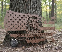 USA 250th Anniversary Metal Sign Patriotic Eagle 1776-2026 Wall Decor