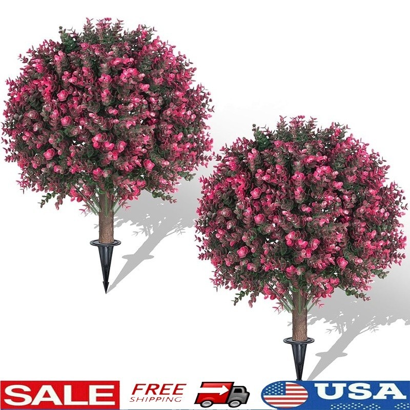 Artificial Boxwood Topiary Ball Tree Outdoor Indoor Decor Easy Care Install New