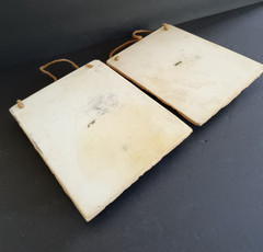 Kitchen Wall Plaques Tuscan Rustic 3D Pears Grapes 2 Textured Resin Jute Hangers