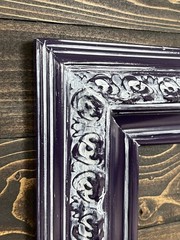 8 x 10In stock – wood picture frame with compo ornate trims Distressed PURPLE