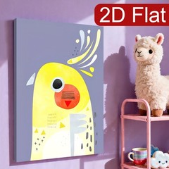 Abstract Yellow Bird Canvas Wall Art, Minimalist Kids Room Home Decor