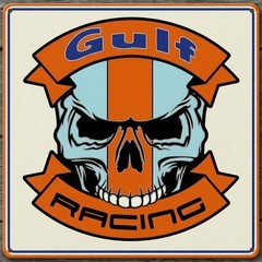 Gulf Racing Skull 12 x 12 Square Novelty Metal Sign Made In USA New!
