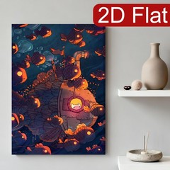 Underwater Submarine with Glowing Fish Canvas Wall Art, Whimsical Ocean Decor