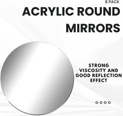 Acrylic Round Mirrors, 12 inch No Glass Circle Mirror Tiles Self Adhesive Mir…