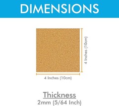Self-Adhesive Cork Squares 4×4 Inches Cork Backing Sheets Cork Tiles Coasters