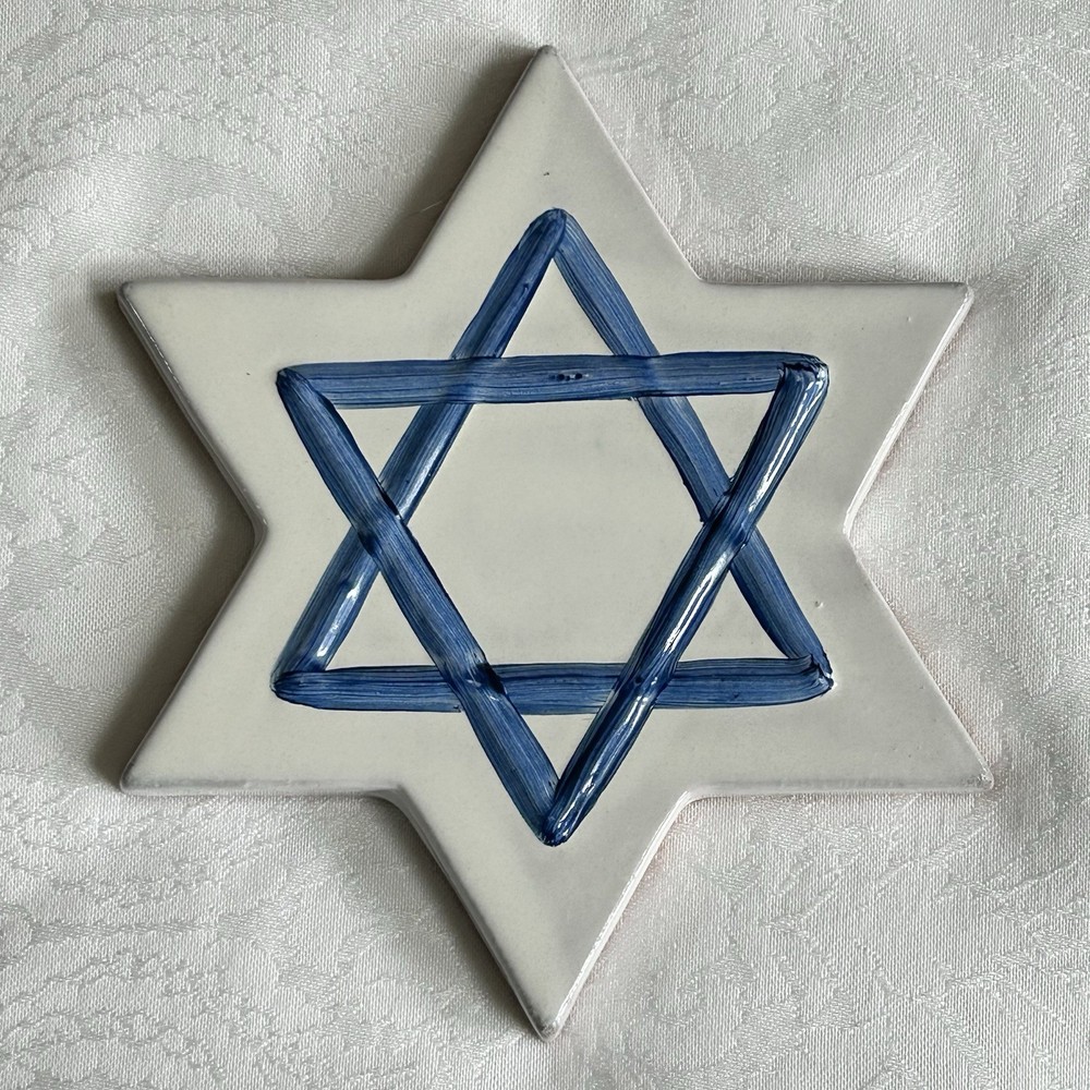 Mackenzie Childs ROYAL Check Made in Aurora STAR OF DAVID Wall Plaque NEW m26-5