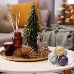 3Pcs Decorative Glass Balls 2.36 Inch Orbs Centerpiece Balls Bright Blue