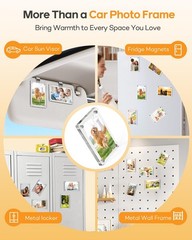 2PCS Car Sun Visor Photo Clips, Acrylic Universal Magnetic Transparent Frames.