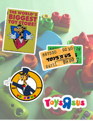 Toys R Us Retro kids Store 4pc Sticker Pack