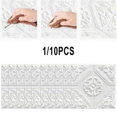 1/10pcs 3D Soft Foam Brick Texture Pattern Effect Wall Sticker Wall Decor 35cm