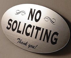 No Soliciting Home Door Plaque Sign – Laser engraved sign -Choose Color