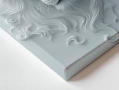 White Lion 3D Effect Canvas Wall Art Animal Print Modern Home Decor Design
