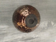 Hammered Bronze Decorative Spheres Set of 3 Metallic Bowl Fillers 4.5″