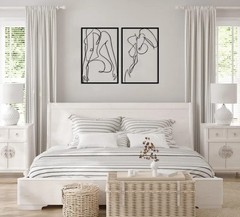 Minimalist Female Body Metal Wall Art Set of 2 Feminine Line Art Bedroom Decor
