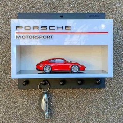 Porsche Motorsport Wall Key Hook Rack – Scale Model Car Display Case
