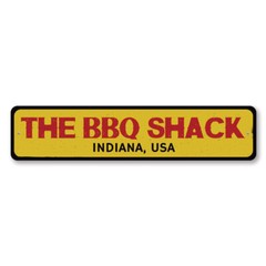 Personalized BBQ Shack City State Kitchen Aluminum Metal Decor Sign