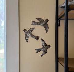 Metal Birds (Set of 5) Handmade, Fair Trade, Recycled Haitian Wall Décor 4″x5″