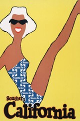 SANTE FE RAILROAD SOUTHERN CALIFORNIA TRAVEL TRAINS 1950’S VINTAGE POSTER REPRO